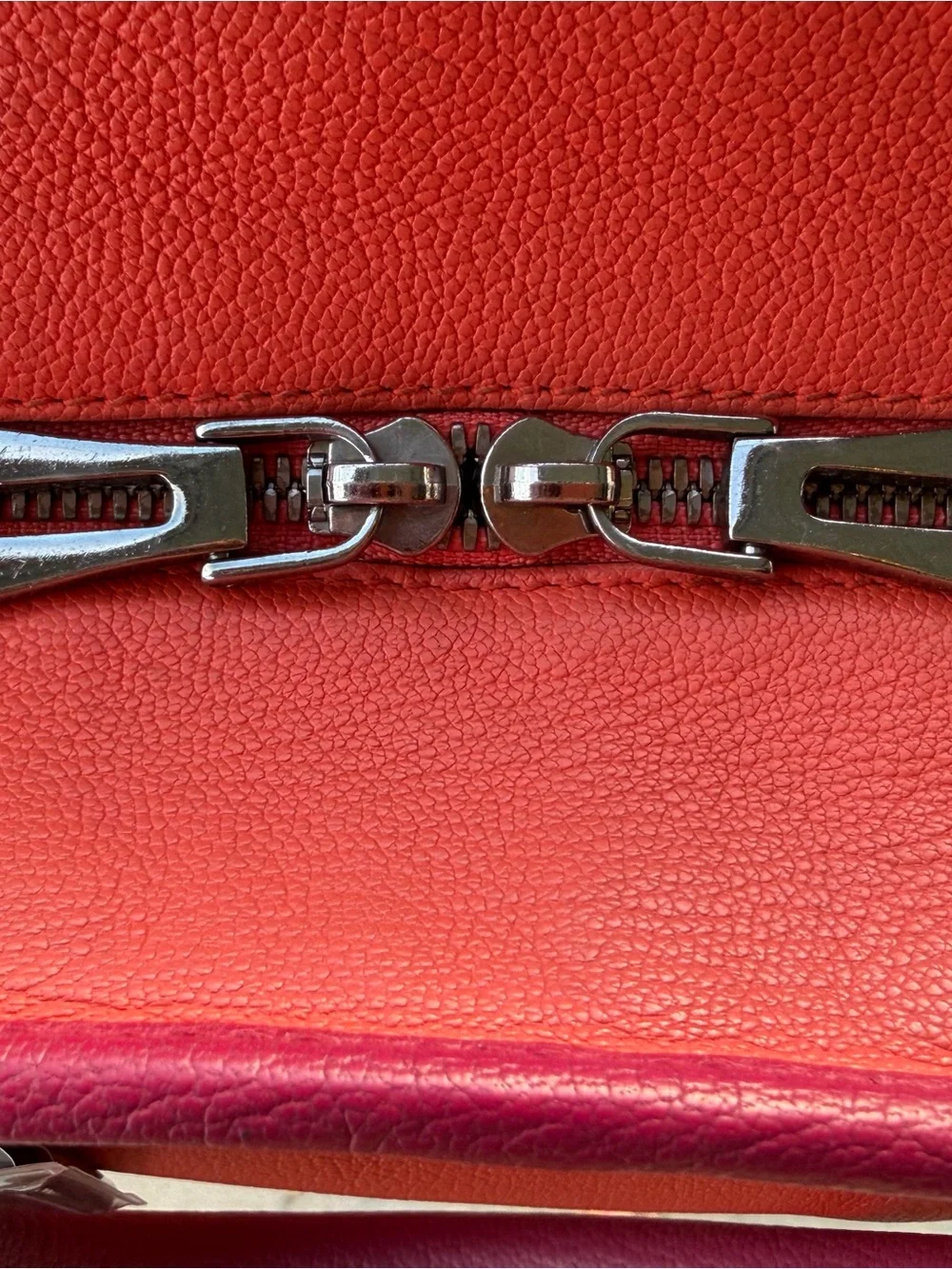 Loewe Two-Tone Pink and Orange Leather Satchel